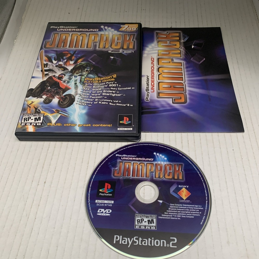 PlayStation Underground Jampack Summer 2001 Sony PS2 Demo Disc CIB NTSC-U/C